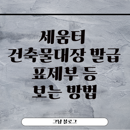 세움터 건축물대장 발급-썸네일