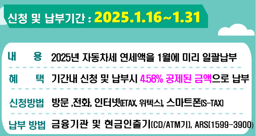 자동차세 연납-신청 기간-할인 혜택-2025