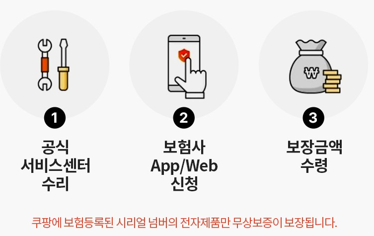 쿠팡안심케어-보험 가입-등록 조회-휴대폰 노트북