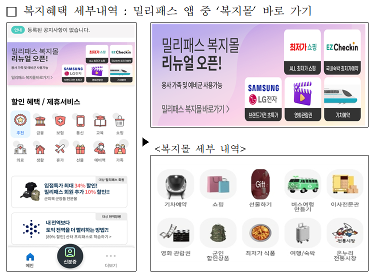 밀리패스-가족등록-사회복무요원-공익-공군