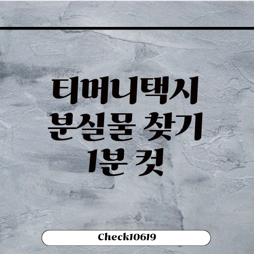 티머니 택시분실물 찾기 방법 1분컷