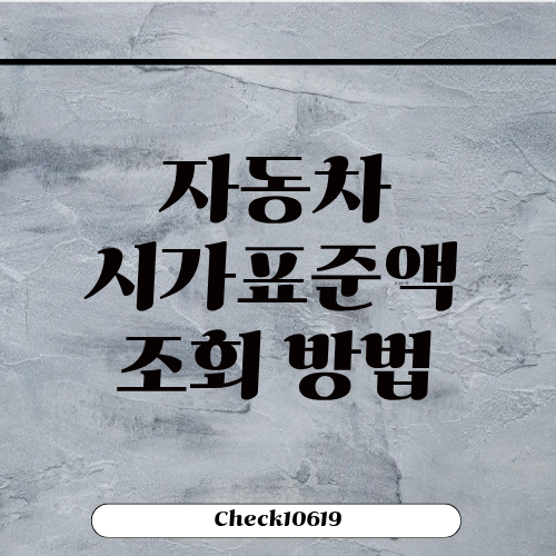 자동차 시가표준액 조회 방법 차량가액