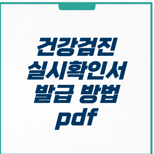 건강검진실시확인서 발급 조회 방법 pdf