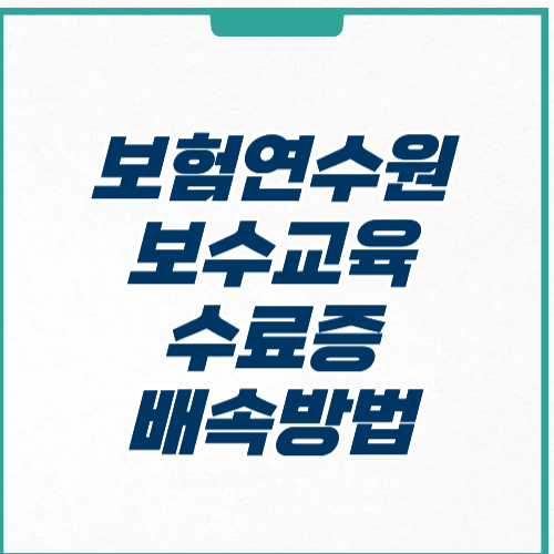 보험연수원 보수교육 수료증 미수료 배속방법