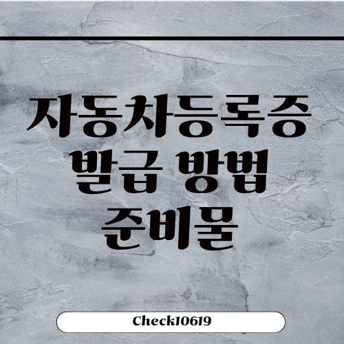 자동차등록증 발급 받는 방법 기관 서류 준비물