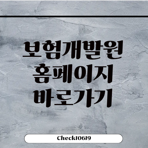 보험개발원 홈페이지 사이트 바로가기