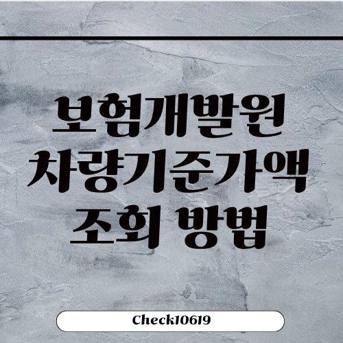 보험개발원 차량기준가액 조회 방법 시스템